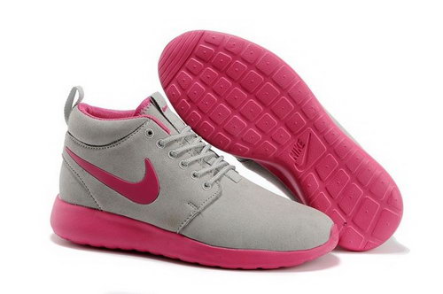 Nike Roshe Run High Cut Womenss Shoes Grey Pink Norway